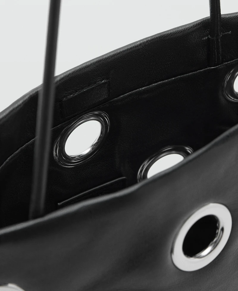 Mango Women's Eyelets Detail Shoulder Bag