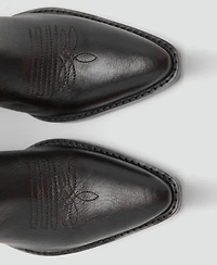 Mango Women's Leather Pointed Ankle Boots