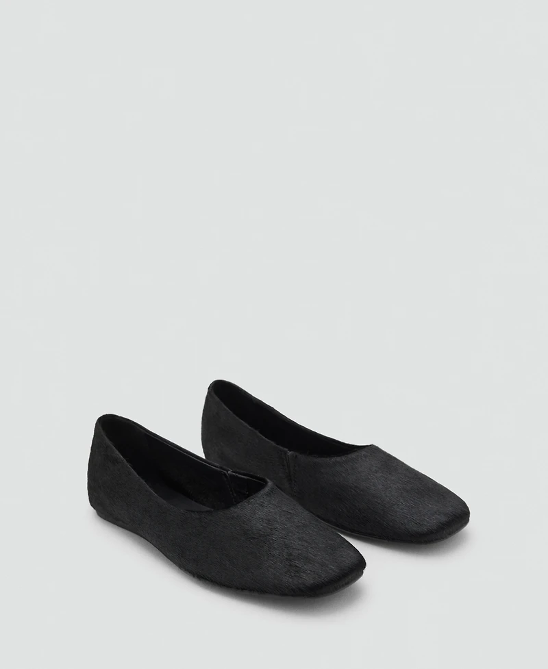 Mango Women's Leather And Fur-Effect Shoes