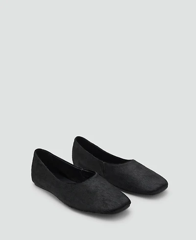 Mango Women's Leather And Fur-Effect Shoes