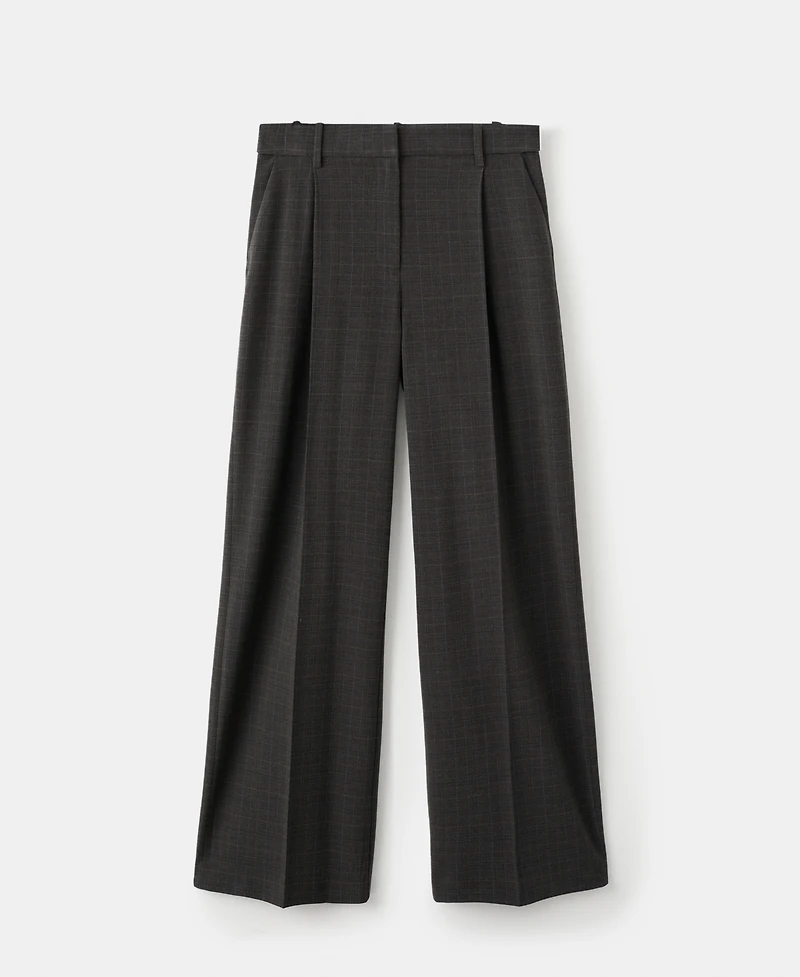 Mango Women's Check Pleated Pants