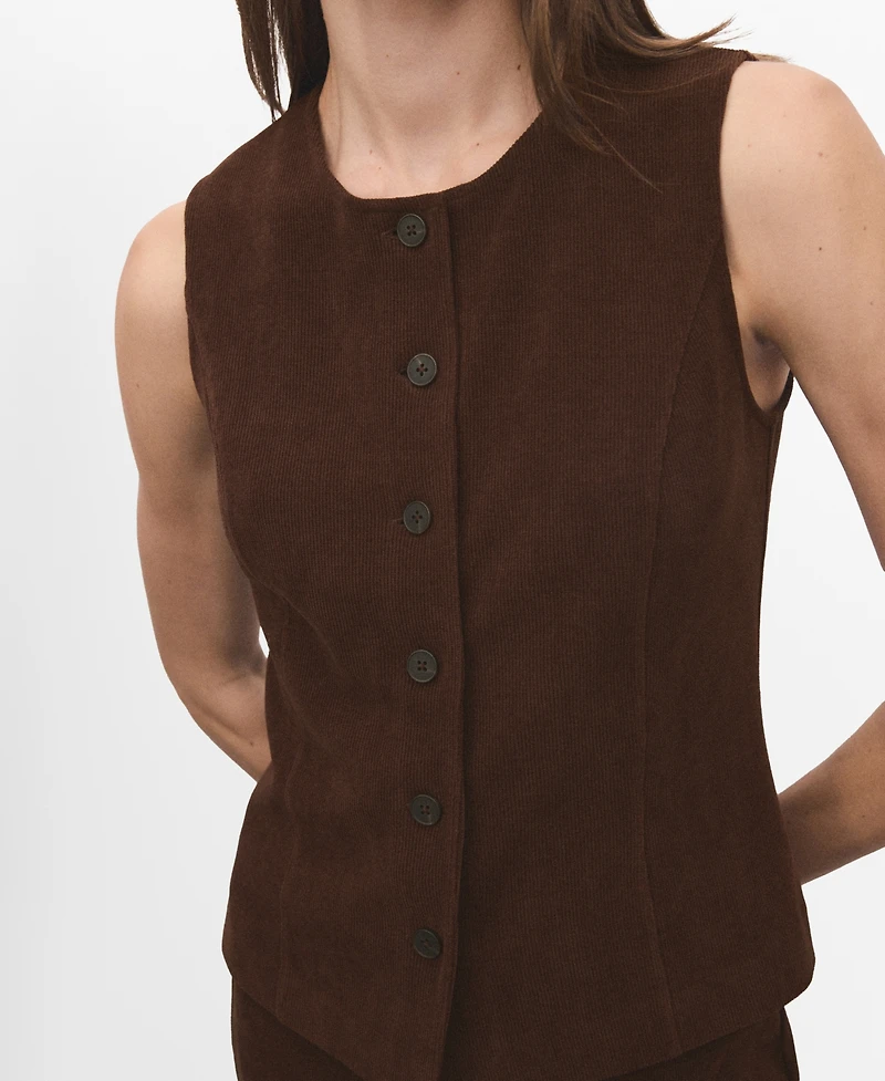 Mango Women's Corduroy Suit Waistcoat
