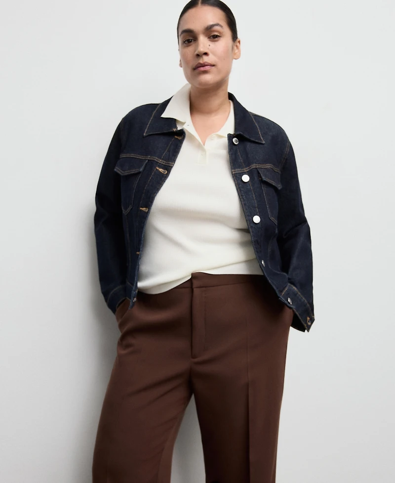 Mango Women's High-Waist Straight Pants