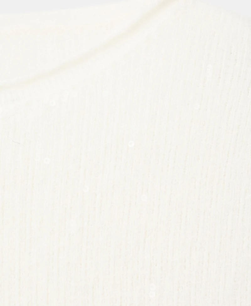 Mango Women's Short-Sleeved Sequin Sweater