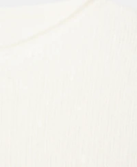 Mango Women's Short-Sleeved Sequin Sweater