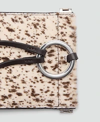 Mango Women's Leather And Fur Mobile Phone Case