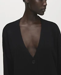 Mango Women's Oversized V-Neck Cardigan