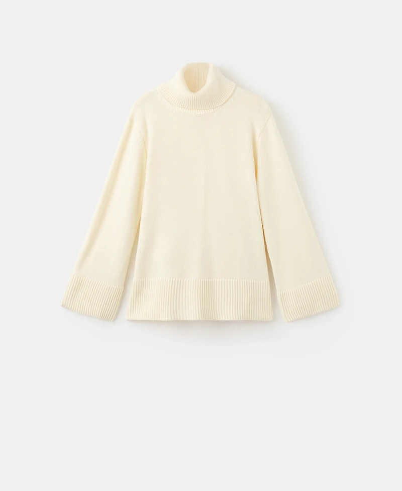 Mango Women's Slits Turtleneck Sweater