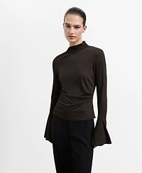 Mango Women's Flared Sleeves Fitted Top