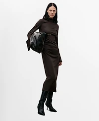 Mango Women's Bell Sleeves Fitted Dress