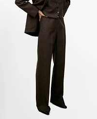 Mango Women's Speckled Wool Trousers