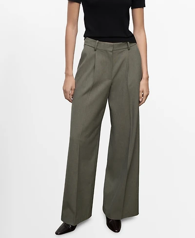 Mango Women's Pleated Straight-Leg Suit Pants