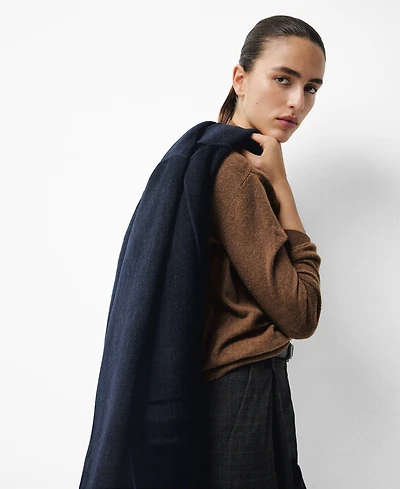 Mango Women's 100% Cashmere Perkins Neck Sweater