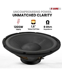 5 Core 12" Subwoofer 120W Car Audio Sub Woofer 8 Ohm Deep Bass Replacement Component Loud Speaker