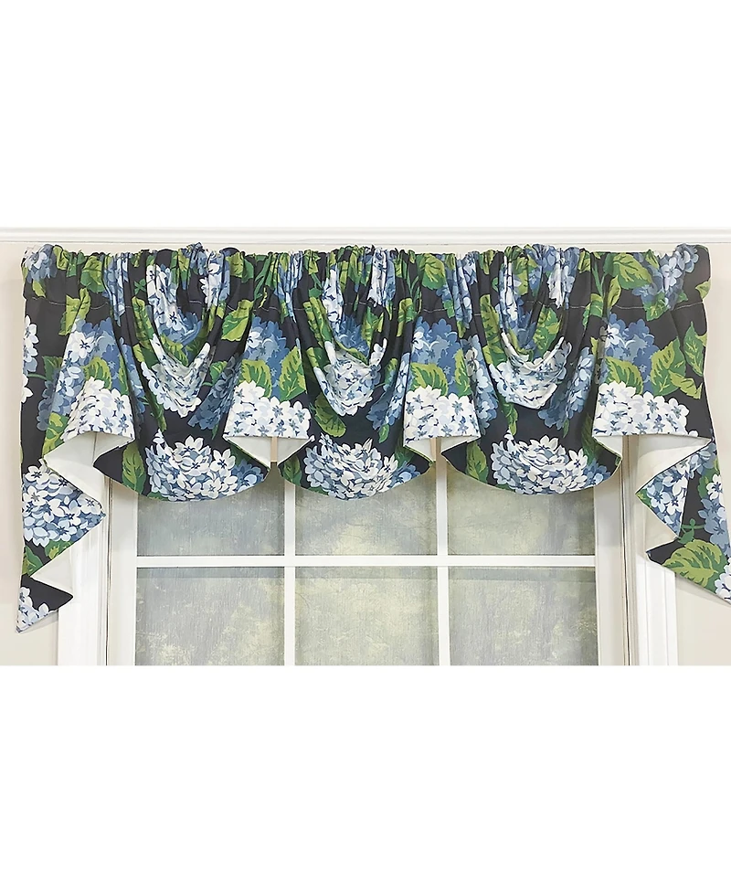Rlf Home Hydrangea Empire Valance 3-Scoop. For windows up to 60"W