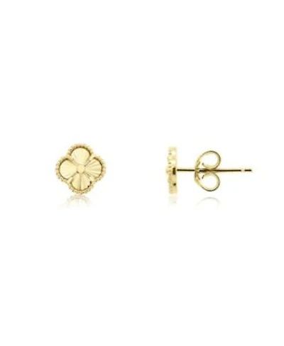 The Lovery Fluted Gold Clover Stud Earrings 14K Gold millimeters