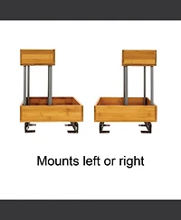 Household Essentials Glidez Pull-Out Storage Organizer, 2 -Tier Design, Natural and Chrome