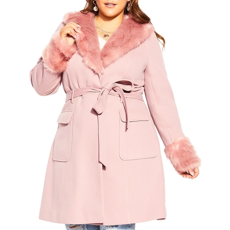 City Chic Plus Make Me Blush Coat
