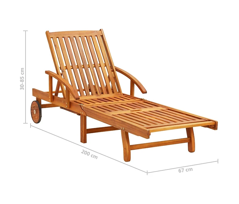 vidaXL Sunlounger With Table Bright green cushion