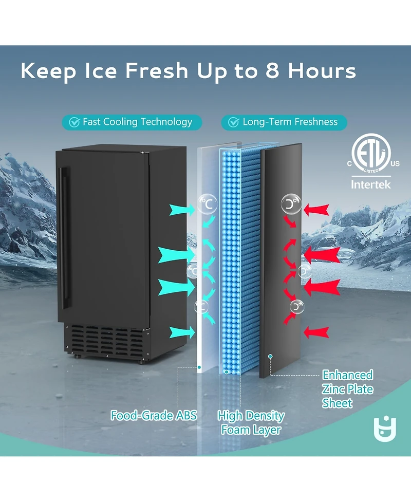 Euhomy 66-lb Ice Per day Nugget Ice Maker Black