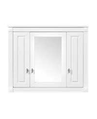 Airsurfer Bathroom Wall Cabinet with Mirror Wall Mounted Medicine Cabinet with 4 Shelves Mirrored Door Storage Cabinet for Small Spaces White