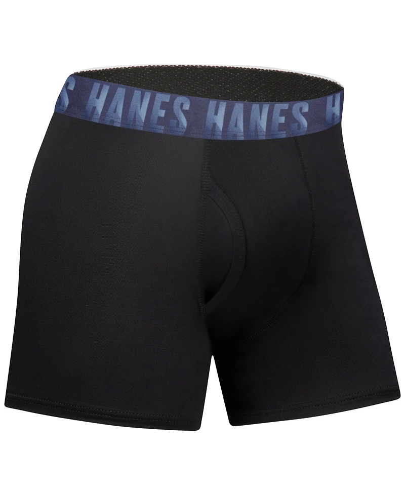 Boys Hanes, 5+1 Bonus Pack, Underwear Boxer Briefs, Moves Ultimate Performance Stretch, Solids/Camo Prints