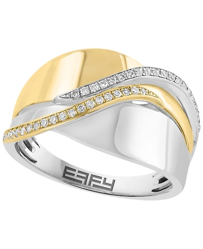 Effy Collection Diamond (1/6 ct. t.w.) Ring in 14k Gold Plating Over Sterling Silver