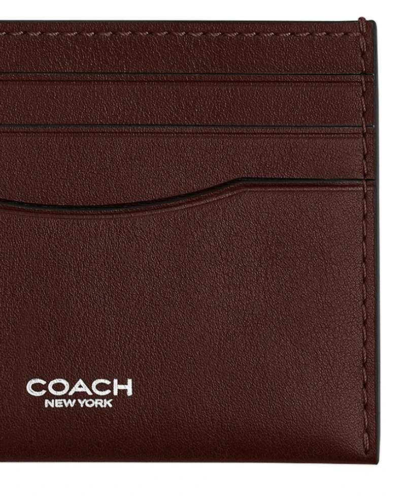 Coach Men's Leather Flat Card Case Wallet