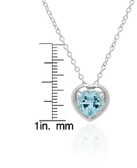 Macy's 2-Pc. Blue Topaz Heart Pendant Necklace & Earrings Set (5.40 ct. t.w.) in Sterling Silver