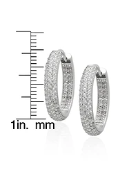 Macy's 3-Pc. Lab-Grown White Sapphire Stud and Hoop (4.88 ct. t.w.) Earring Set in Sterling Silver