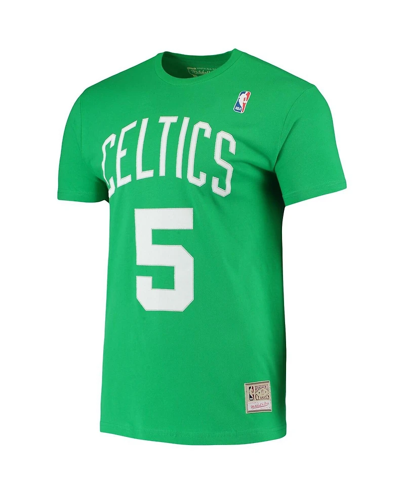 Mitchell & Ness Men's Kevin Garnett Kelly Green Boston Celtics Hardwood Classics Stitch Name Number T-Shirt