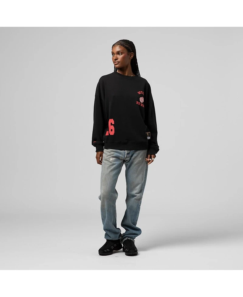 Mitchell & Ness Women's Black Detroit Red Wings Crewneck Sweatshirt