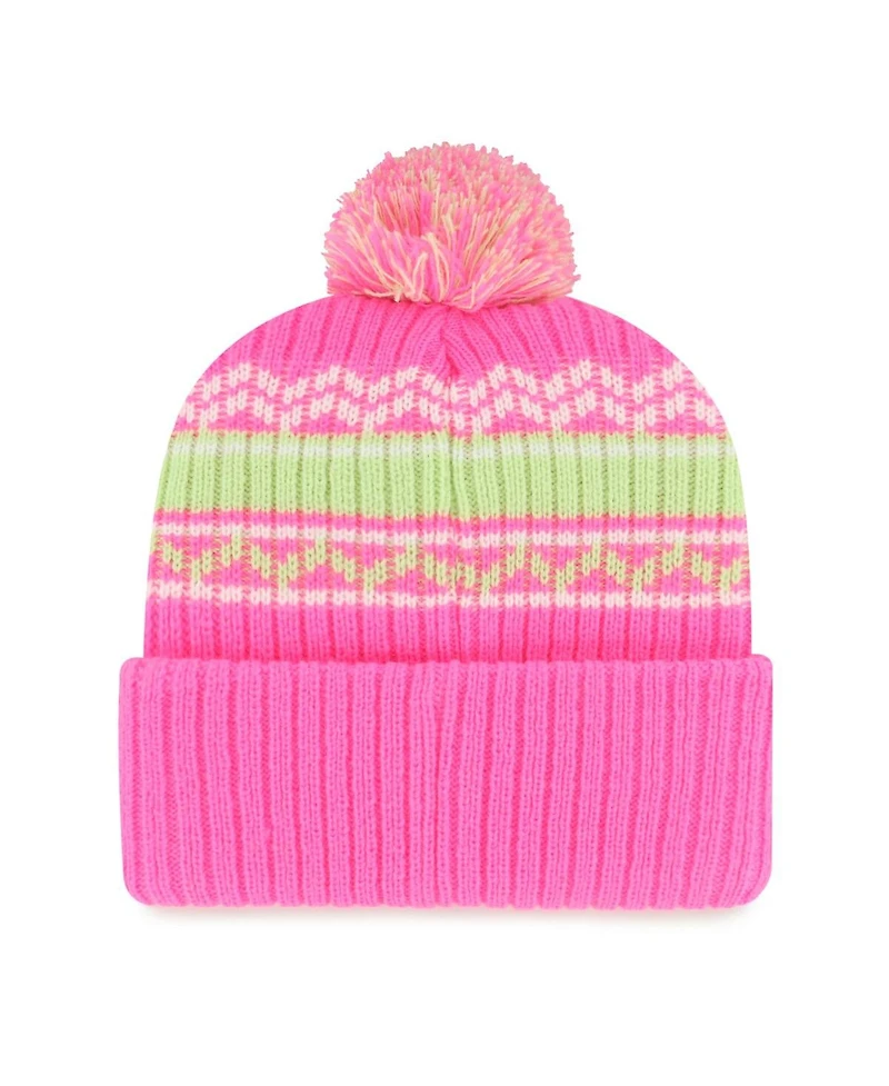 Girls Youth Pink Kansas City Chiefs Polar Vortex Cuffed Knit Hat with Pom