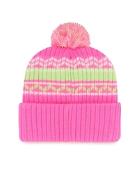 Girls Youth Pink Kansas City Chiefs Polar Vortex Cuffed Knit Hat with Pom