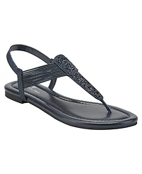 Bandolino Women's Kayte Embellished T Strap Flat Sandals