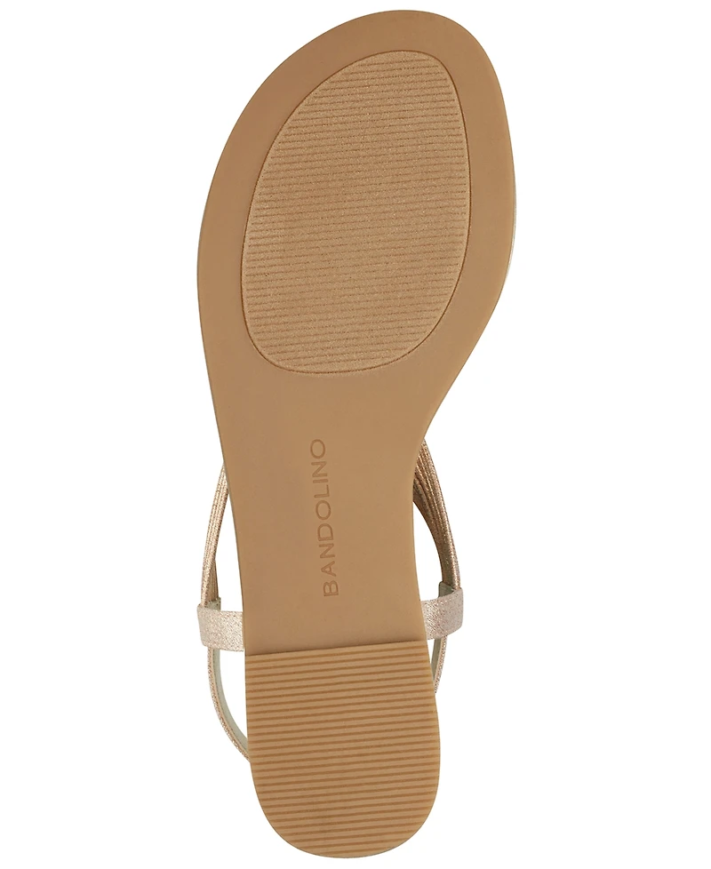 Bandolino Women's Kayte Embellished T Strap Flat Sandals