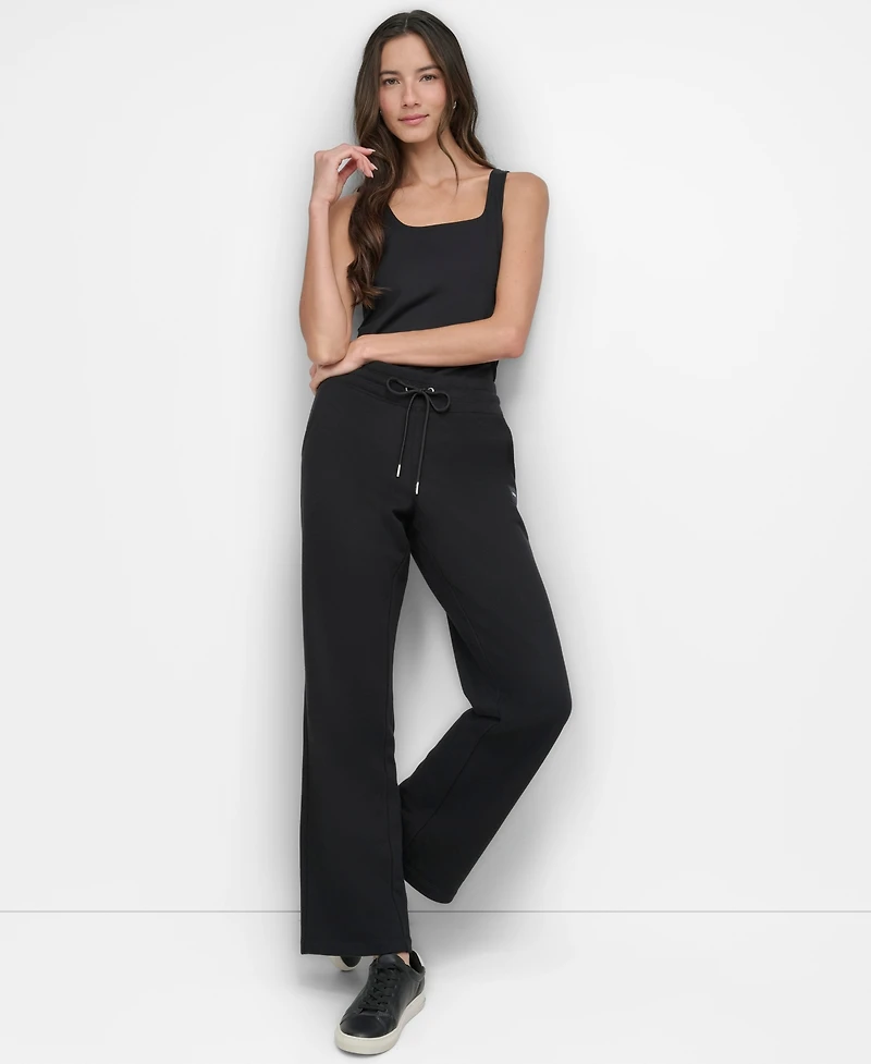 Dkny Sport Women's Tonal Logo Patch Relaxed Fit Track Pants