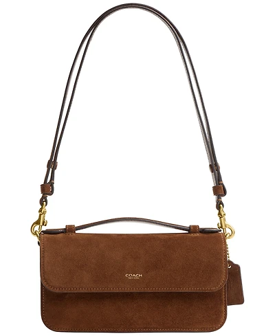 Coach Suede Elora Top Handle Leather Crossbody Bag