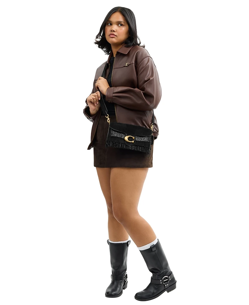 Coach Crystal Beaded Fringe Tabby Leather Shoulder Bag