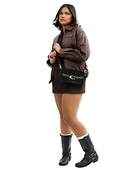 Coach Crystal Beaded Fringe Tabby Leather Shoulder Bag