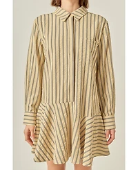 English Factory Women's Collar Flare Skirt Dress