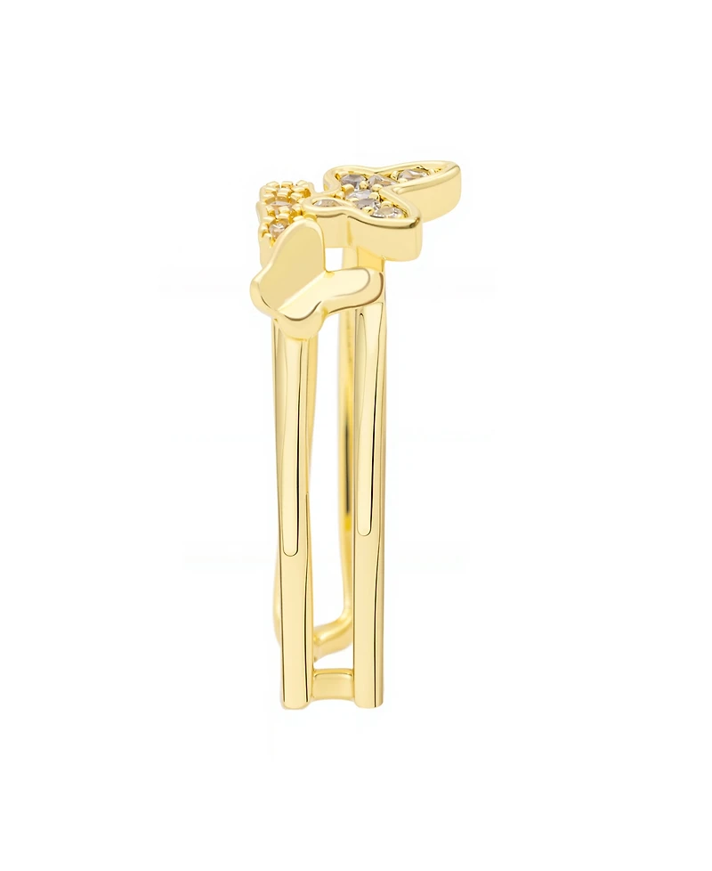 Unwritten Cubic Zirconia 14k Gold Flash Plated Butterfly Ring
