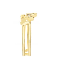 Unwritten Cubic Zirconia 14k Gold Flash Plated Butterfly Ring