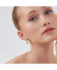 Spero London Women's Pave Stud Safety Pin Earring Jewelled Sterling Silver