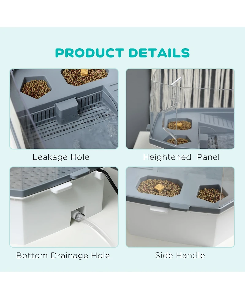 PawHut Triple-Filtering Turtle k Reptile Enclosure Turtle Habitat