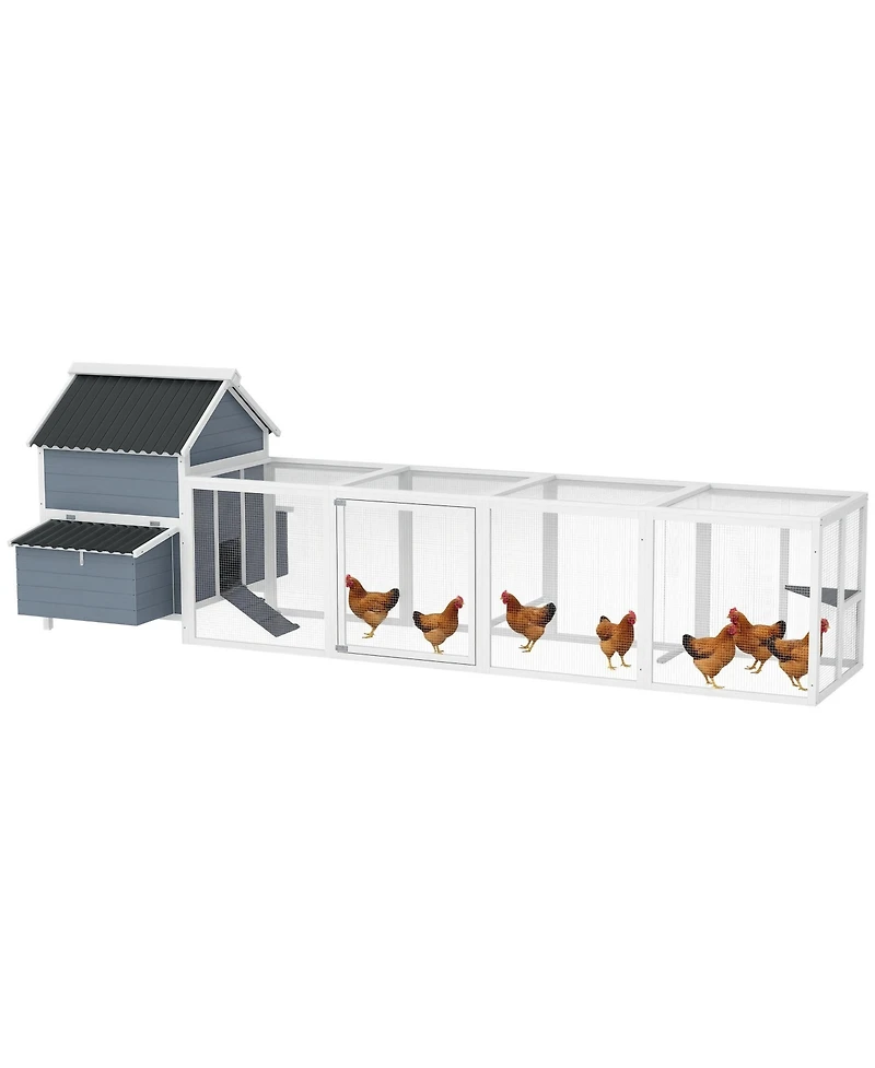 PawHut 156" Extra Large Chicken Coop with 2 Nesting Box & Run Cage
