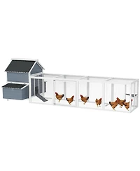 PawHut 156" Extra Large Chicken Coop with 2 Nesting Box & Run Cage