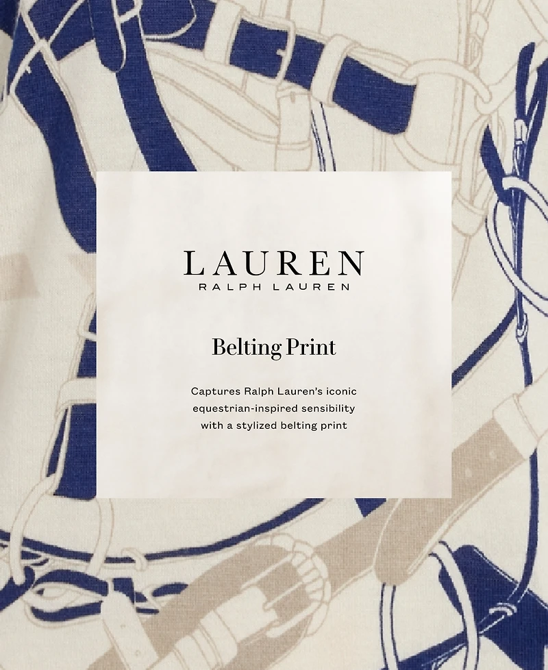 Lauren Ralph Lauren Women's Belting-Print Cotton-Blend Sweater