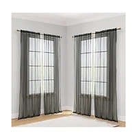 Hlc.me Essentials Sheer Voile Window Treatment Rod Pocket Curtain Panels