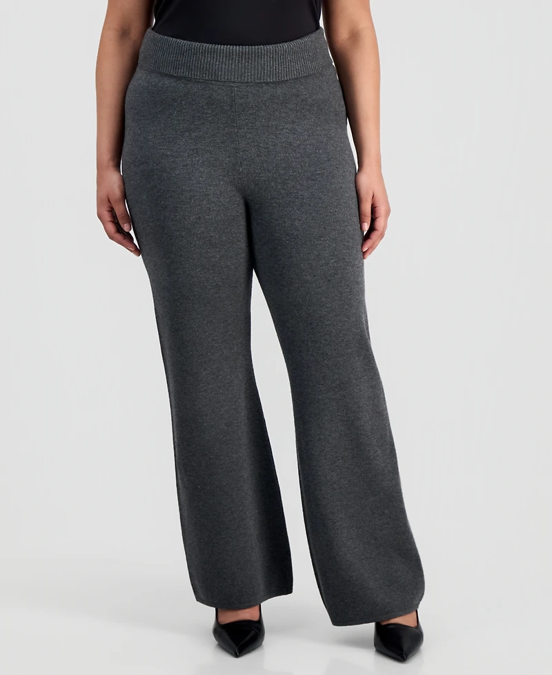 Bar Iii Trendy Plus Pull-On Flare-Leg Pants, Macy's Exclusive